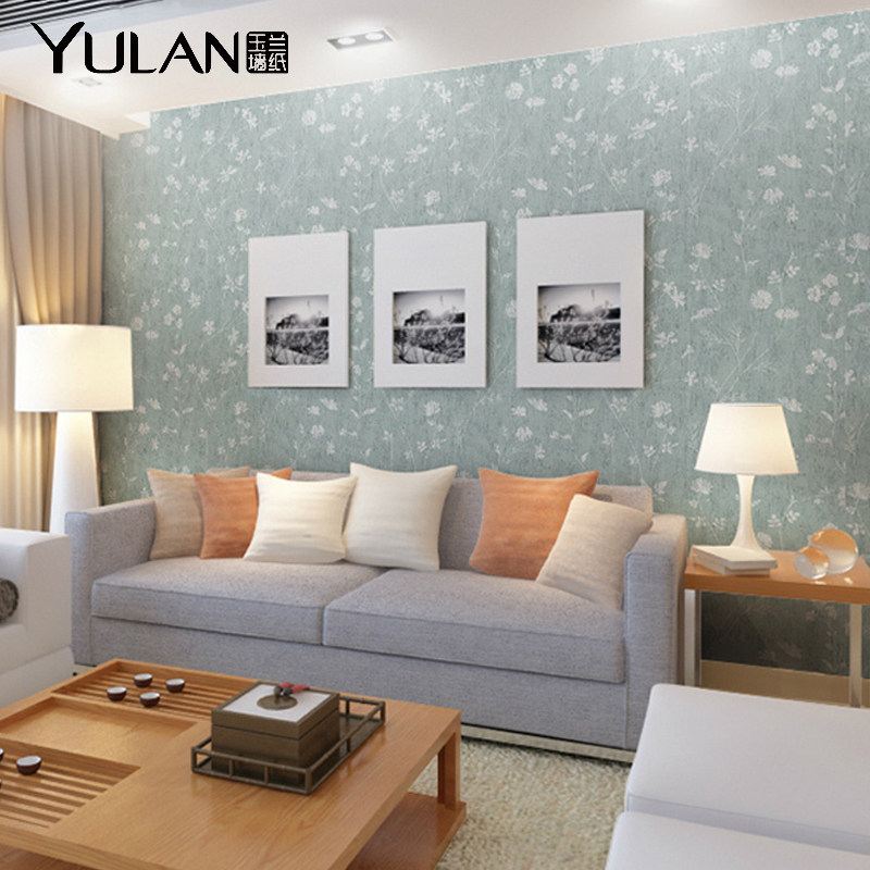 Yulan Chinese pastoral wallpaper non-woven wallpaper living room study bedroom TV background wall decoration vine flowers