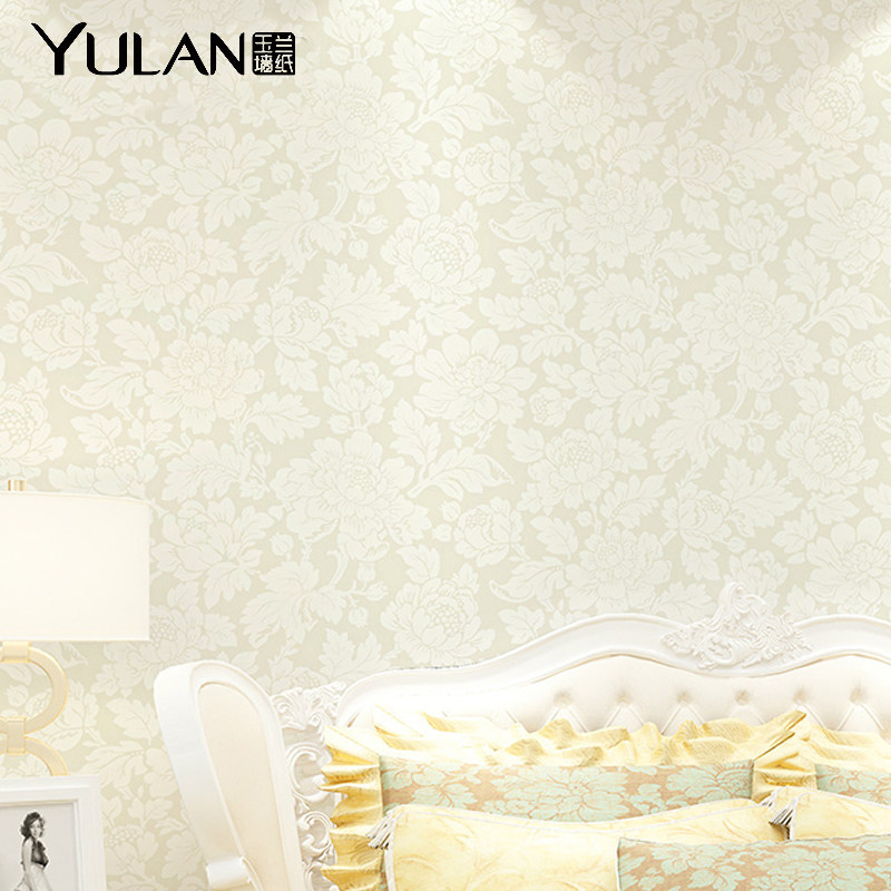 Magnolia wallpaper 7㎡non-woven wallpaper European pastoral style bedroom living room background wall flower Yan story