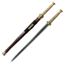Longquan Sword Junlin Han Sword Eight-sided Pattern Steel One-piece Sword Knife Self-Defense Cold Weapon Unedged