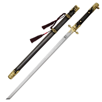 Longquan sword 26-inch brass Li Zhi Tang horizontal knife pattern steel one-piece sword knife self-defense cold weapon unedged