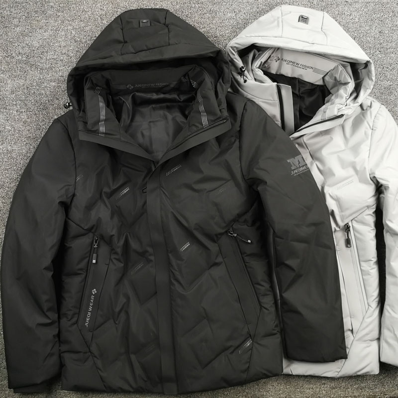 Harsh goods Men's 90 suede Seamless Press Glue Not Drilled Suede Warm Even Hat Casual Down Clothing Down Coat Jacket YM02