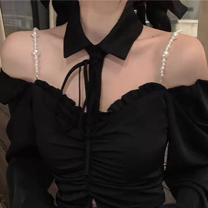 Универсальные бретели ручной работы, сменное нижнее белье из жемчуга, топ без лямок для невесты, открытые плечи 