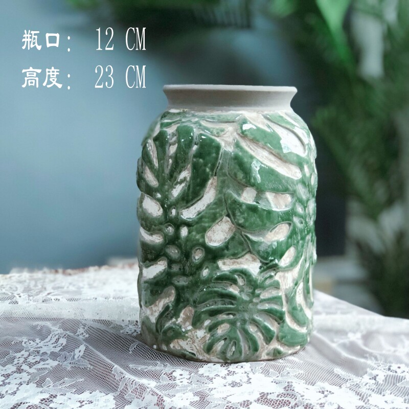 Mimi Home Export Nordic handmade flower Vase Vintage Ceramic Designer flower vase