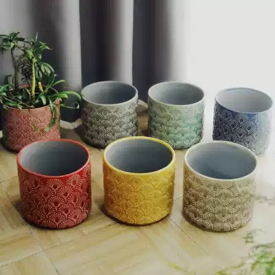 MimiHome Nordic Ice Capped Dandelion Flower Pot Home Simple Ceramic Decoration Color Light Luxury Green Flower Plant