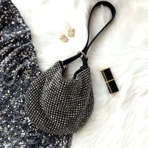 Бриллиантовое сумка о даджян руки с ужином, ужином, полуотхмонной мини -прилив -прилив