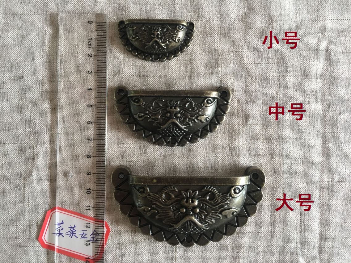 Lion head green bronze antique handle semi-circle faucet Chinese medicine cabinet home improvement drawer handle shell handle - Taobao