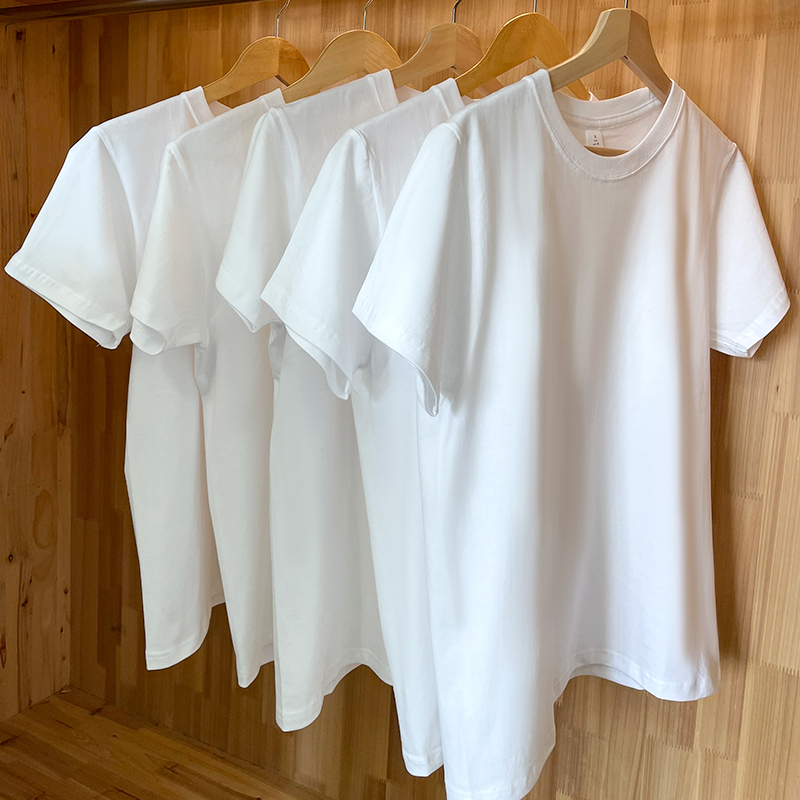 270 Heavy-Weight Thickened Xinjiang Long-Staple Cotton Pure Cotton Loose-Fitting Summer Short-Sleeve T-Shirt Knitwear for Women and Men Half-Sleeve