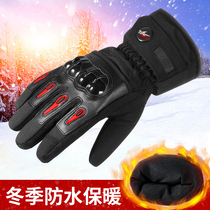 Motorcycle gloves Winter warm waterproof and windproof car riding gloves men fall-proof thickened four seasons can touch the screen