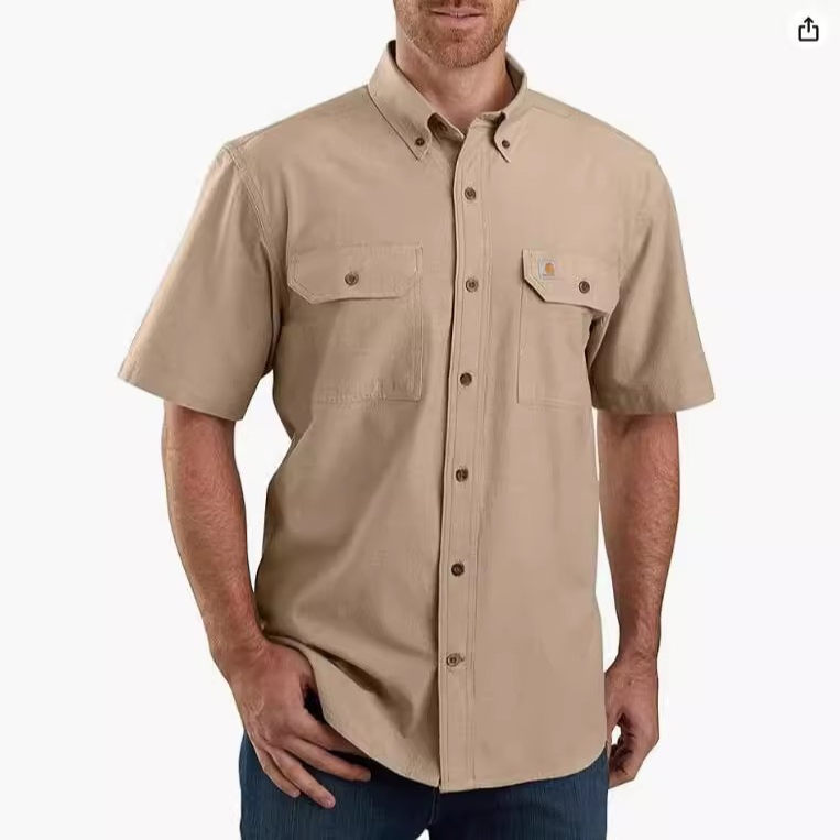 Carhartt Genuine Carhartt Men's Loose Fit Pure Cotton Short-Sleeved Work Shirt for Young and Middle-Aged Men Carhartt Genuine Carhartt Men's Loose Fit Pure Cotton Short-Sleeved Work Shirt for Young and Middle-Aged Men