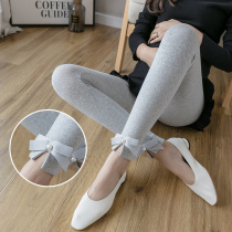 (Qiao Meixi) pregnant women Cotton Fashion striped leggings thin foreign style split leg pants ankle-length pants trousers