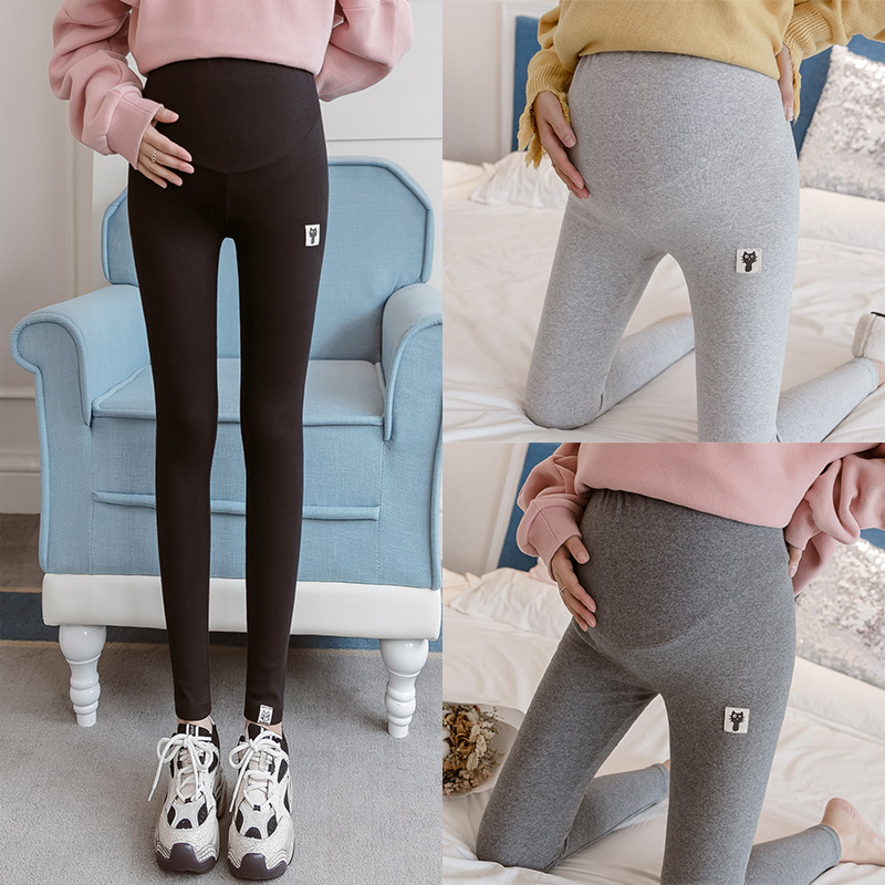 High-end pure cotton maternity underwear spring and autumn thin section outer wear fashion 2022 maternity pants pants tide mom plus velvet winter clothes
