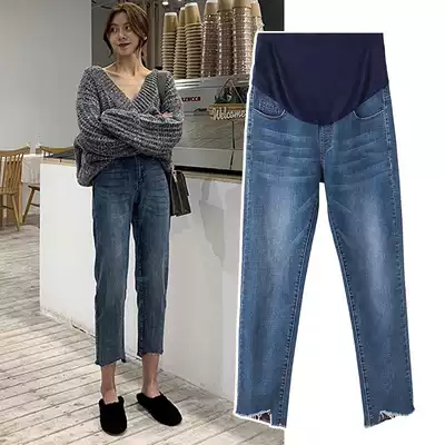 (Qiao Meixi) Korean pregnant women's pants spring and autumn Korean version of spring wear pregnant women's jeans fashion tide