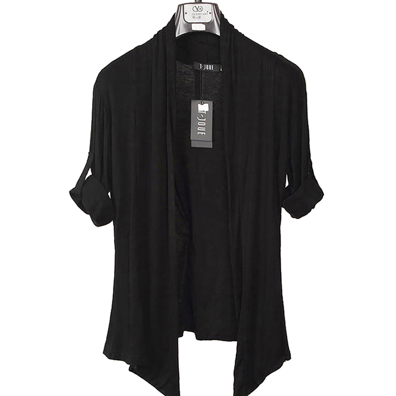 Trendy Thin Cardigan Jacket Men's Casual Top Japanese and Korean Style Unique Buttonless Outerwear Slim Long-Sleeve Knitwear
