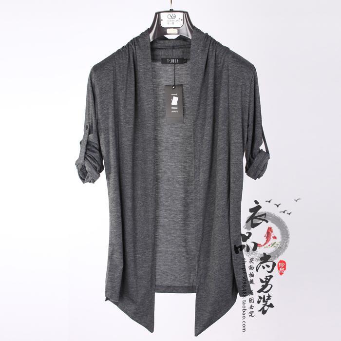 Summer Thin Long-Sleeved Cardigan Men's Jacket New Korean Style Casual Knitwear Buttonless Top Trendy and Stylish Outerwear Summer Thin Long-Sleeved Cardigan Men's Jacket New Korean Style Casual Knitwear Buttonless Top Trendy and Stylish Outerwear
