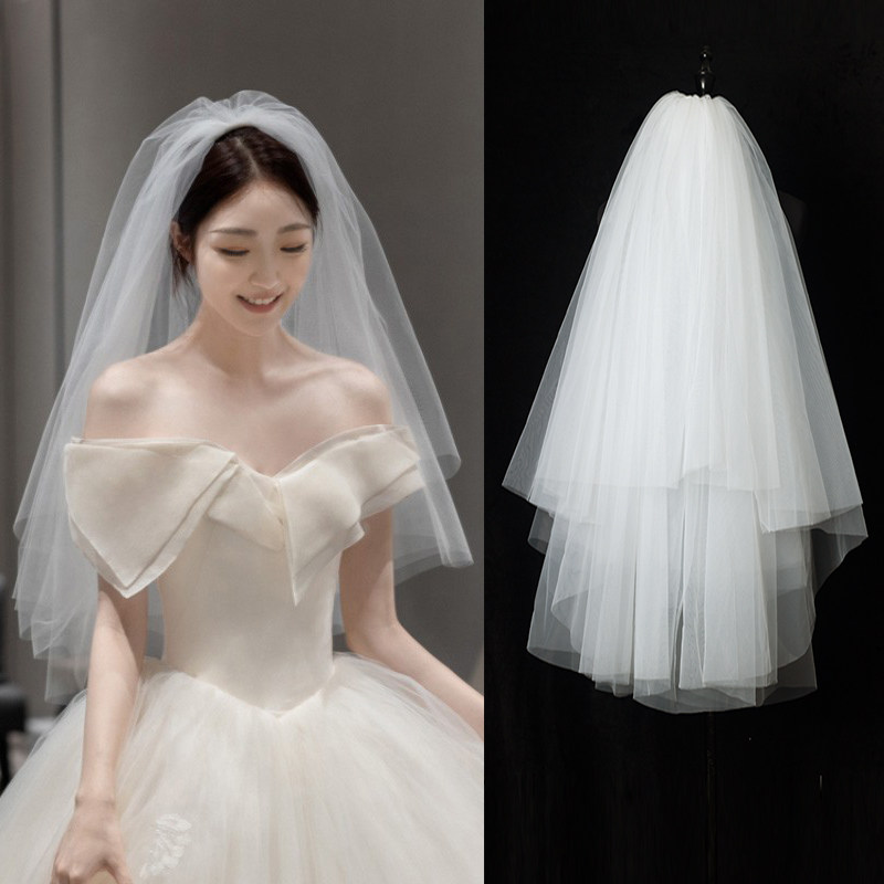 Head yarn Bride Staple Yarn satin Short Wedding Ceremony Headwear photo Props Yarn Courseage SUPER FAIRY FLUFFY YARN-Taobao