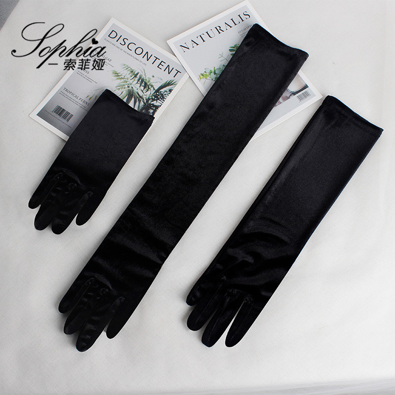 Black Gloves, Satin Bridal Wedding Long Gloves, Vintage Hepburn Style Wedding Dress Sleeves, Velvet Hand Sleeves Black Gloves, Satin Bridal Wedding Long Gloves, Vintage Hepburn Style Wedding Dress Sleeves, Velvet Hand Sleeves