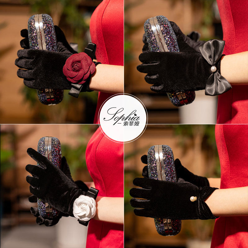 黑丝绒手套,优雅新娘的秘密武器🎀💍-婚纱手套-淘宝好物网