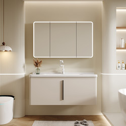 2025 New Stainless Steel Bathroom Cabinet Combination Ceramic Integrated Basin Bathroom Sink Hand Wash Basin Bathroom