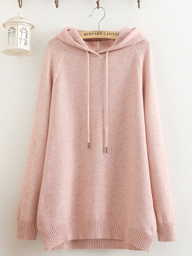 Spring and autumn new 2021 anti-pilling anti-shrinkage core yarn 200 pounds in the long version of women's clothing large size hooded sweater women