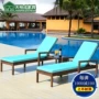 Tian Yucheng Nằm trên giường Giường ngoài trời Đồ nội thất ngoài trời Ghế wicker Bể bơi Lounger Ghế ngoài trời - Bàn ghế ngoài trời / sân bàn ghế đá ngoài trời