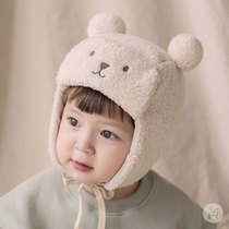Korean male baby ear protection Lei Feng hat plus velvet hat warm autumn and winter cute baby hat boy baby boy infant