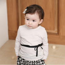 South Korea imported baby girl T-shirt baby girl base shirt polo long sleeve cotton coat