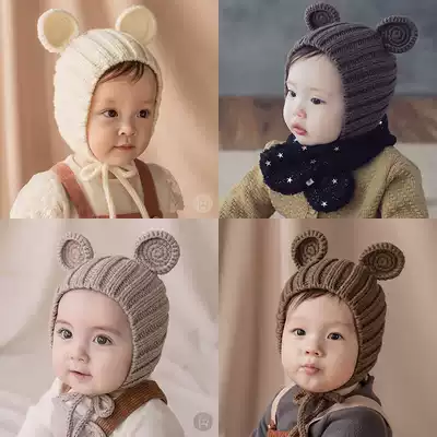 Korean men and women baby hat Children Baby autumn and winter ear protection wool hat baby princess hat cute super cute super cute