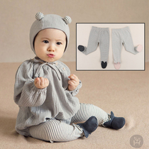 South Korea imported childrens bottom socks spring and autumn baby pantyhose baby boys and girls stripes leggings big pp pants
