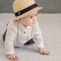 South Korea imported baby spring and autumn baby Children base shirt boys and girls baby denim flower shirt boys long sleeve