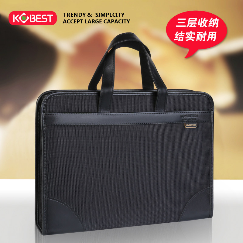 Con 100 File Package Canvas Office Men's Mobile Business Waterproof Oxford Kit Women's Large Capacity Laps Customized