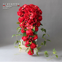 Sun Xiaomei P261 floral custom Red Rose drops wedding photography props wedding bride bouquet