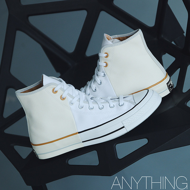 CONVERSE匡威1970s高筒拼接拼色休閒白色帆布鞋三星標米白167669c - Taobao