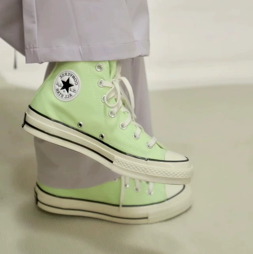 Converse 2024 Новый 1970 -х годов Apple Green Ti Green High и Low Canvas обувь A07428C A07431C