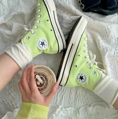 Converse 2024 Новый 1970 -х годов Apple Green Ti Green High и Low Canvas обувь A07428C A07431C