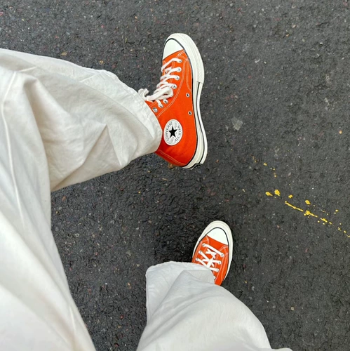 Converse 2024 Новый аутентичный оранжевый оранжевый и низкий гангстеры 1970 -х годов A11442c A11445c