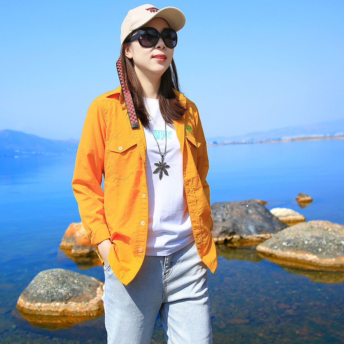 Snow Hill Island outdoor spring new quick drying clothes solid color shirt long sleeves athleisure quick drying jacket woman
