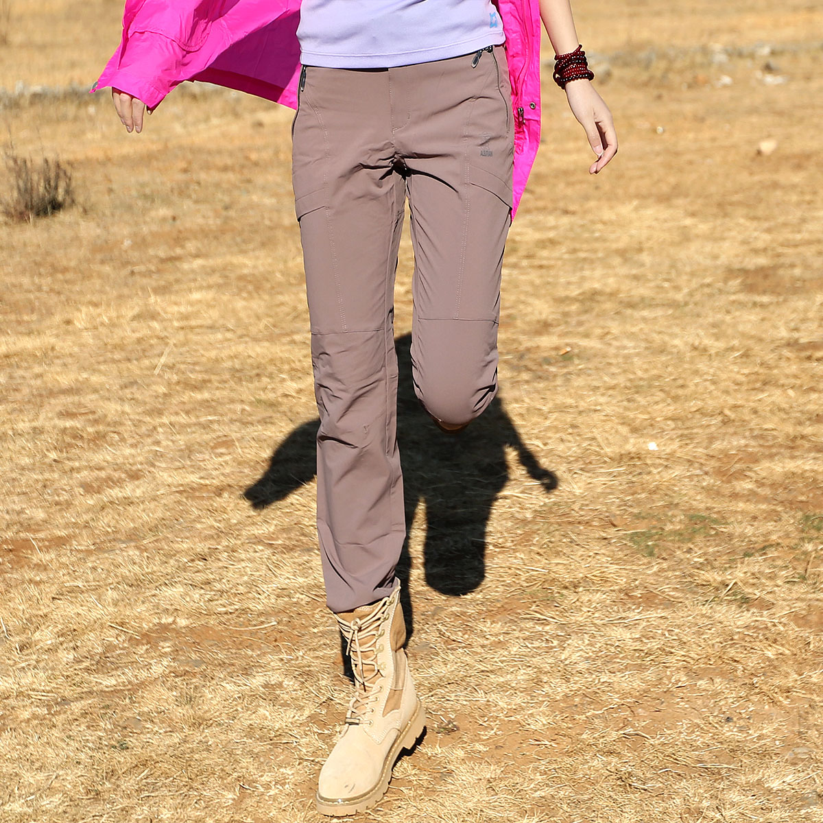 Xueqiu Island outdoor new solid color quick-drying pants slim fit and thin breathable hiking hiking leisure quick-drying trousers ladies