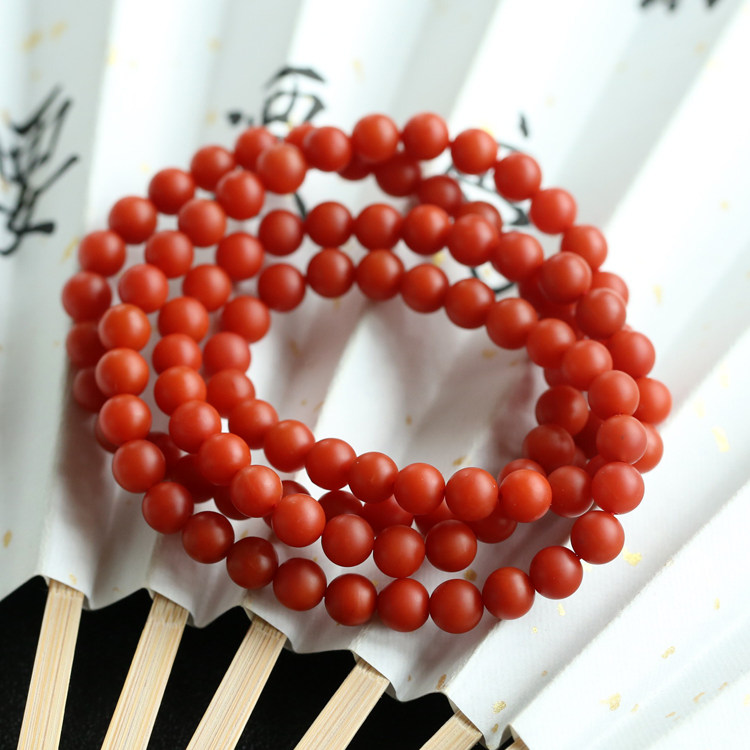 Yunnan Baoshan Natural South Red Hand Alchemy 108 Pearl collections Yang Lyu material Rift less color Canon is worth collecting