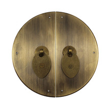 Yuanru copper sculpture Chinese furniture accessories Antique brass double door number copper classical copper handle YRB248 Multi-size