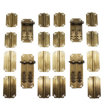  Yuanru copper sculpture Chinese antique white copper brass plain handle Hinge bookcase set Chinese style TV cabinet handle