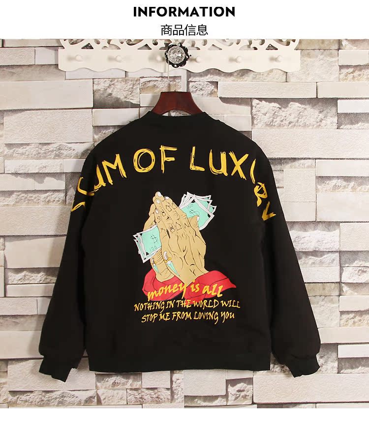 Mùa thu và mùa đông mới phong cách Harajuku tiền tối cao áo khoác lỏng lẻo áo khoác hip hop dây kéo quần áo xu hướng áo khoác nam áo bomber gucci