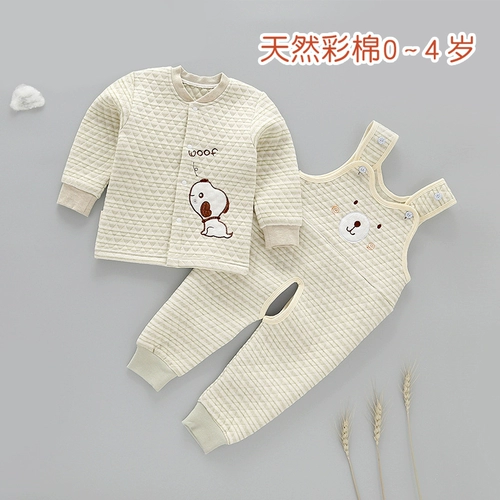 Детский удерживающий тепло хлопковый демисезонный пуховик для раннего возраста, детская стеганая заколка для волос, штаны