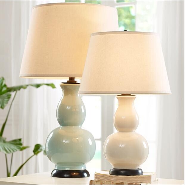 American modern New Chinese retro creative hyacinth ceramic light extravagant table lamp Living room Bedroom Book Room Headlights-Taobao