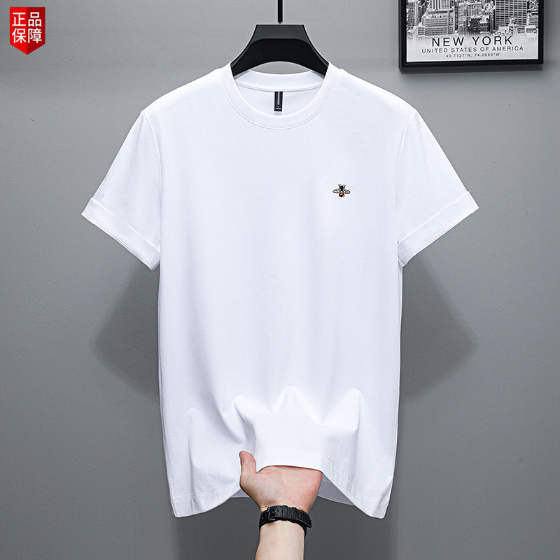 2026 New Summer Little Bee Short-Sleeve T-Shirt for Men, Pure Cotton, Round Neck, Fashionable and Casual, Available in Long-Sleeve Version, Versatile