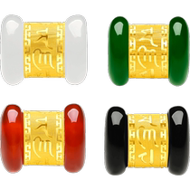 Zhou Taisheng gold inlaid jade and Tian jasper pendant necklace pure gold transfer beads white jade bracelet bracelet girlfriend gift