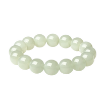 Zhou Taisheng Hetian Jade Couple Bracelet Jade Ball 12mm Jiangnan River Bracelet as a Chinese Valentines Day gift for boyfriend