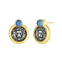 Zhou Taisheng DC chalcedony silver earrings for women 2024 new niche light luxury high-end 925 silver earrings Chinese Valentines Day gift