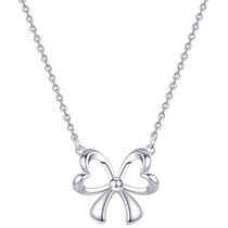 Zhou Daosheng Platine Collier Papillon Knot Chaîne Femme Platine Verrouiller Chaîne osseuse Envoyer Girlfriend Cadeau