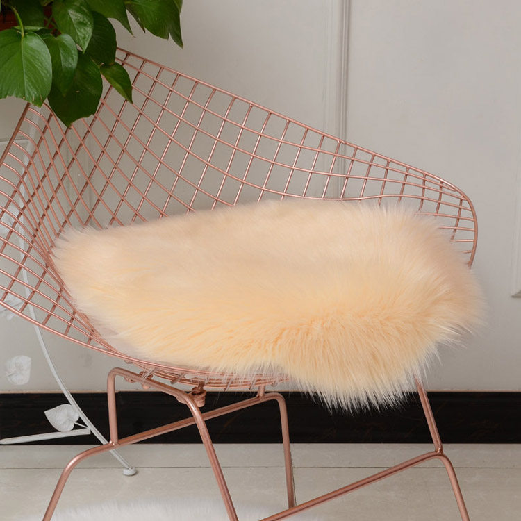 Net red wrought iron hollow chair all-match wool blanket thickened wool cushion bar vanity stool round cushion square cushion can be washed