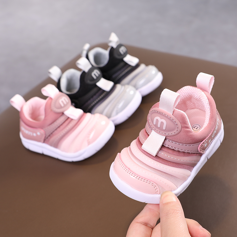 Baby boy caterpillar toddler shoes soft bottom spring and autumn functional shoes 0 one 1-2 years old girl baby shoes two cotton velvet